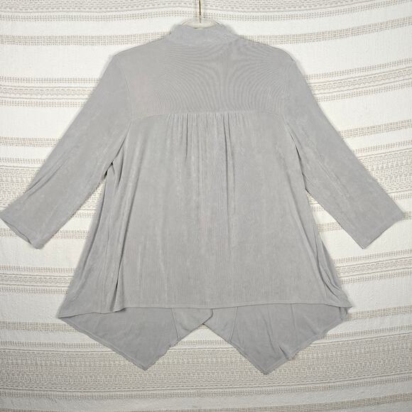Chico’s Silver Open Front Cardigan Jacket Size 1 (8-10) NEW - Picture 2 of 7